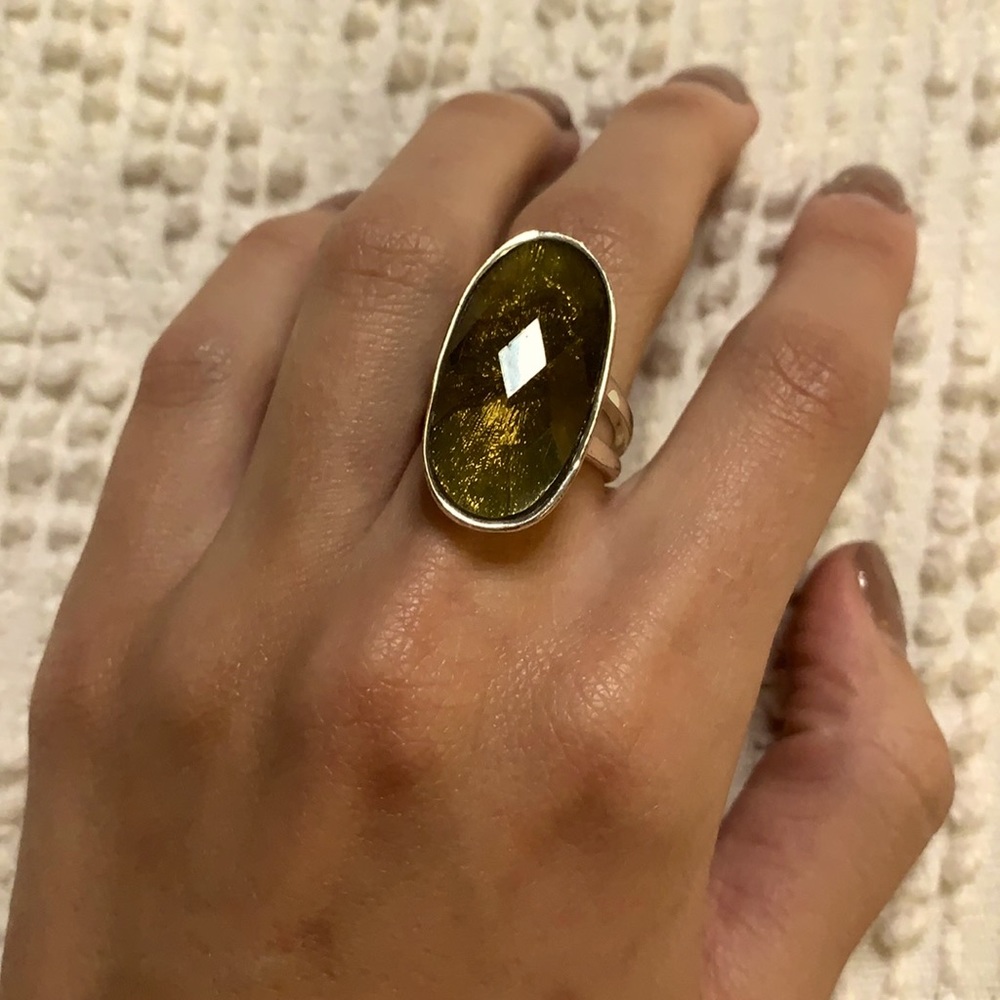 Large Stone Green Ring